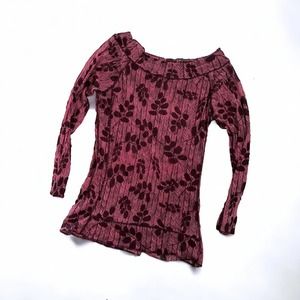 The Limited wide neck purple mesh shirt, size M